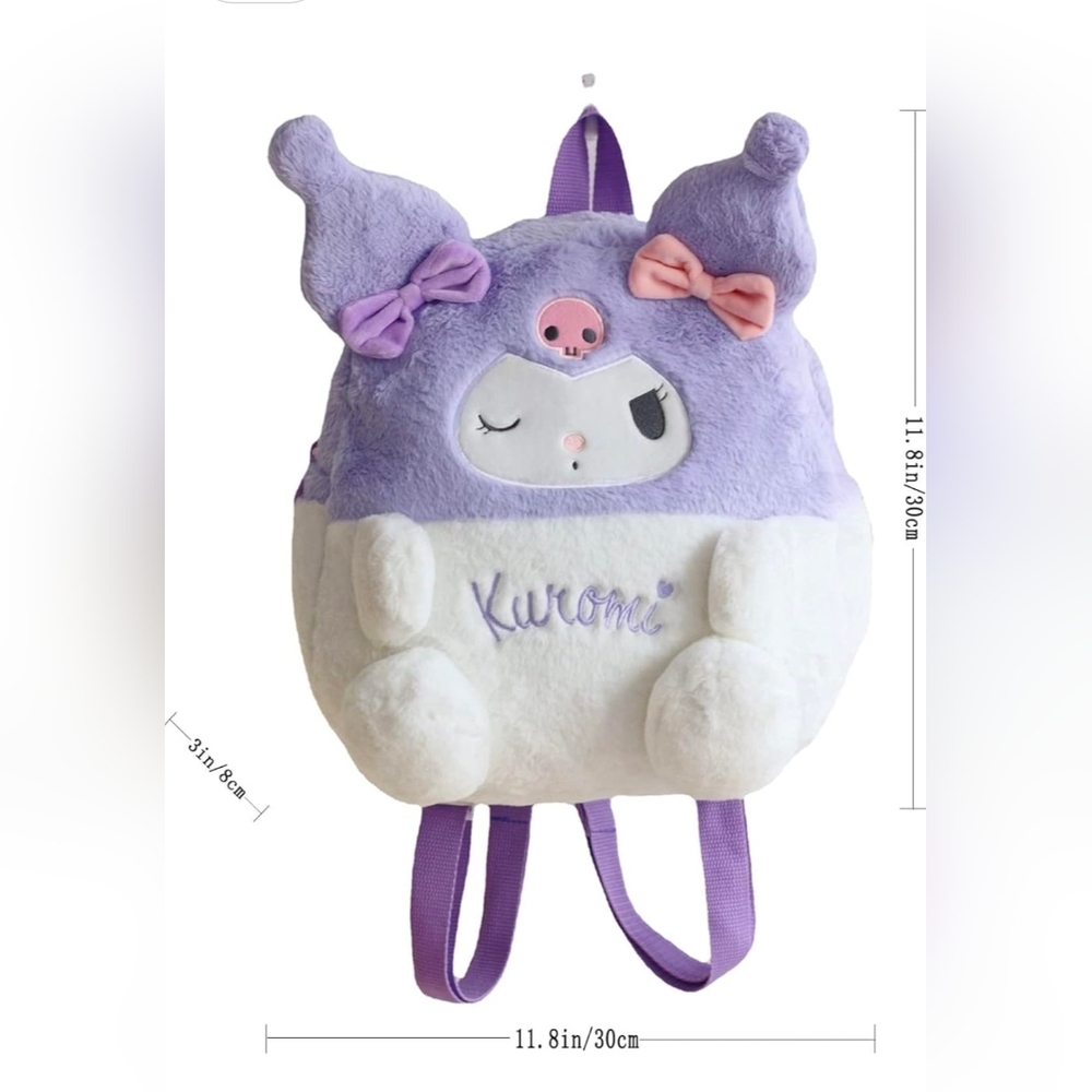 Kuromi Purple Backpack | Cartoons Mini Backpack anime character plush mochi